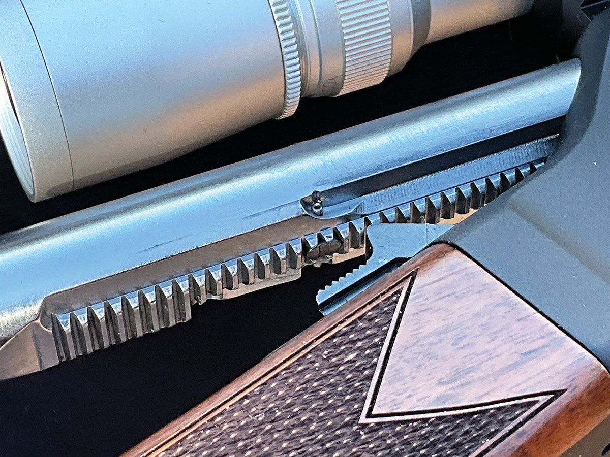 The Long Ranger uses a positive rack and pinion system to operate the action.